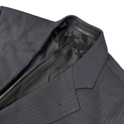 Мужской блейзер Armani Collezioni из шерстяной смеси на 2 пуговицах темно-синяя полоса • Италия • 40R США - Изображение 1 из 4