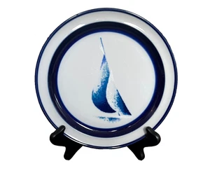 Noritake Steingut Porzellan China Kobalt läuft frei Segelboot Salatteller - Bild 1 von 4