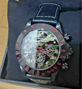 A BATHING APE 1ST CAMO TYPE 3 BAPEX Leather Strap Quartz Watch Boxed Ver. - Picture 1 of 5