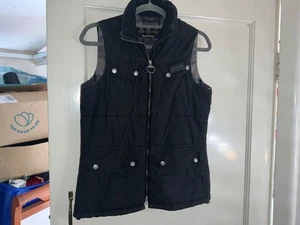 Barbour ladies black wax Gilet waist coat size 10 - Picture 1 of 4
