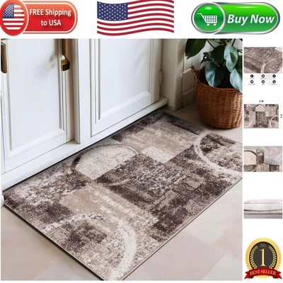 Elegant Stain-Resistant Abstract Circle Accent Rug, 2' x 3', for Modern Spaces - Image 1 of 4