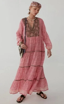 Maison Hotel Jaipur Dress Pink City Size M 100% Cotton Separate Slip - Image 1 of 4