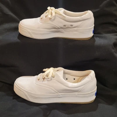 Keds Classic  The Platform Leather White Leather Sneakers Sz 8 - Image 1 of 4
