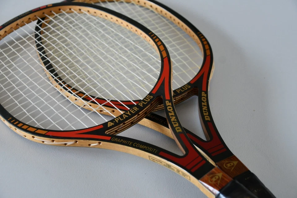 Bel ensemble 2 raquettes tennis bois adulte Dunlop A Player Plus avec housses - Photo 1/4