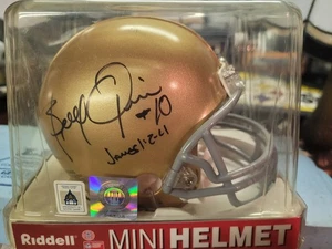 Notre Dame Fighting Irish Brady Quinn signed autographed mini helmet inscribed - Picture 1 of 3
