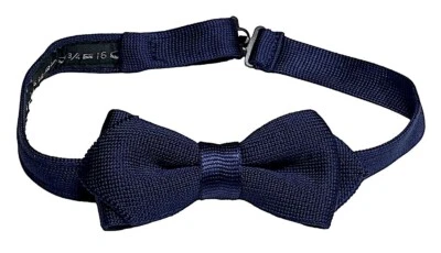 Arco preatado Paul Smith. Corbata ajustable de punto fino de seda azul oscuro nueva Italia Dandy Foto 1 de 4