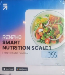 RENPHO Bluetooth Food Scale with App, Digital Smart Kitchen Scale, Glass, White - Picture 1 of 6