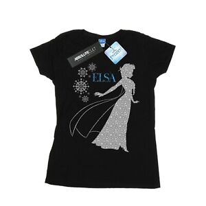 Disney Womens/Ladies Frozen Elsa Christmas Silhouette Cotton T-Shirt (BI21902)