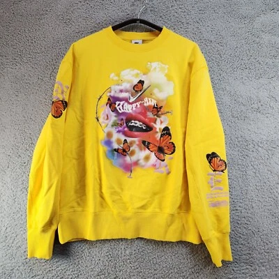 Nike Sudadera Mujer Mediana Amarilla Estampado Gráfico Cuello Redondo Manga Larga Pullover Foto 1 de 4