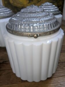 1 Vintage Milk Glass Pendant Light 