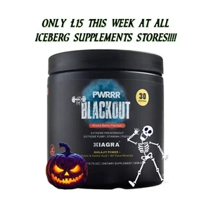 PWRRR BLACKOUT - Pre Workout Shilajit Pump30 Serv OFFER BBE 11/24 - Picture 1 of 2