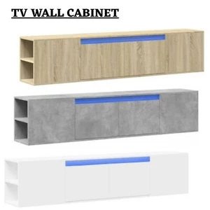 Mueble TV Montado en la Pared con Luces LED Soporte de TV Flotante Mueble de Salón - Imagen 1 de 28