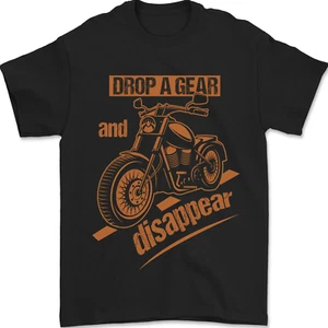 Tiefer A Gear Verschwinden Motorräder Biker Motorrad Herren 100% Cotton - Picture 1 of 2