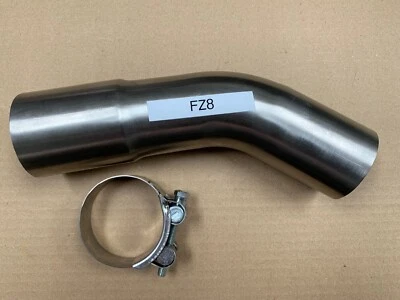 Tubo de escape y abrazadera de acero inoxidable Yamaha FZ8 2010-2015 T304 hecho en el Reino Unido Foto 1 de 3