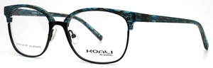 KOALI 8198K NB021 Black Teal Womens Square Full Rim Eyeglasses 53-17-135 B:41 - Picture 1 of 14