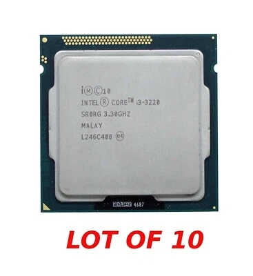 Lot of 10 Intel Core i3-3220 3.3GHz 5GT/s SR0RG LGA 1155 CPU Processor - Image 1 of 4