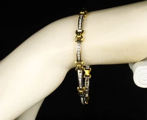 SIMON G. SIGNIERTES VINTAGE RUNDSCHLIFF NATÜRLICHER DIAMANT GELB & WEISSGOLD ARMBAND - Bild 1 von 10