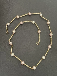 14 Karat Gelbgold 5,6 mm Perlen Stab Gliederkette - 16 Zoll (F8) - Bild 1 von 7