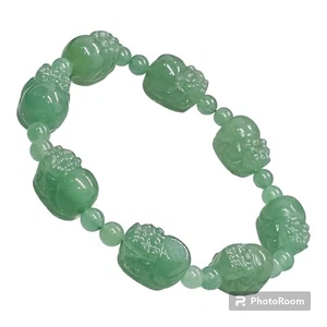 Natural Aventurine Pixiu 12mm Crystal Bracelet  - Picture 1 of 6