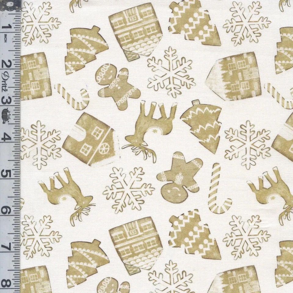 圣诞姜饼饼干织物饼干扔棉亲爱的斯特拉按码 — 第 1/1 张图片