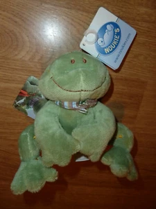 Doudou peluche grenouille Frog fosch verte foulard rayé Aldo Noukies Noukie's 15 - Picture 1 of 1
