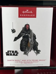 HALLMARK 2024 DARTH MAUL AND SITH SONDA DROIDE STAR WARS AMENAZA FANTASMA ornamento - Imagen 1 de 1