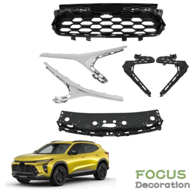 Parrilla inferior superior delantera + juego de molduras cromadas para Chevrolet Trax 2023-2024 Foto 1 de 4