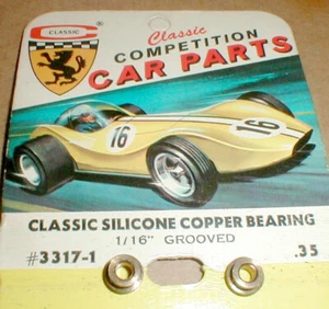 1 Pr Silicone Copper Slot Car Axle Bearings ID 1/8" X OD 1/4" Classic Industries - Picture 1 of 6