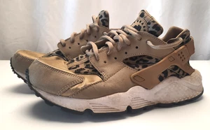 Nike Air Huarache Run Shoes Womens 8 Brown Leopard Running Athletic Gym Sneakers - Picture 1 of 8