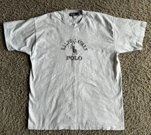 Vintage Polo Ralph Lauren Herren Hemd XL Grau Spruch Logo Einzelnaht USA - Bild 1 von 9