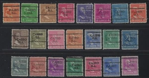 Precancels - IL - Cairo - Type 701 - 22 different Prexy denoms - Picture 1 of 2