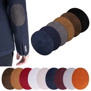 Oval Elbow Patches Suede Appliques Cloth DIY Repair Badges Jeans - Picture 1 of 27