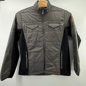 Retro Merrell XL Puffer Jacket Quilted Gray Full Zip Select Warm Dry Primaloft - Picture 1 of 12