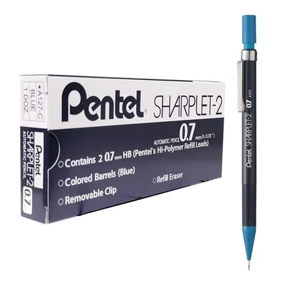Lápis mecânico Pentel Sharplet, 0,7 mm chumbo (pacote com 12), azul - Imagem 1 de 2