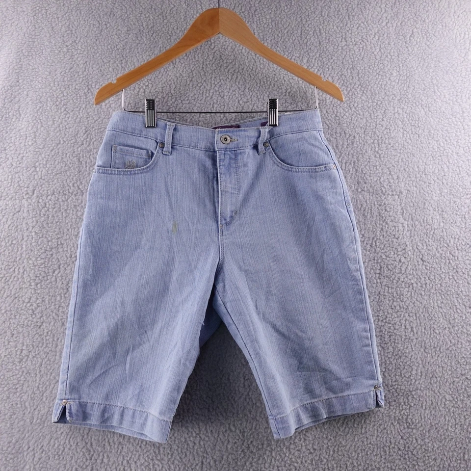 Bermudas Bermudas Gloria Vanderbilt Amanda Denim Lavado Claro Mujeres Talla 8 Estrás Foto 1 de 4