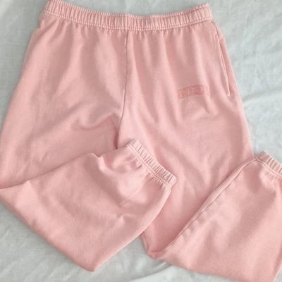 Victoria's Secret 粉色 LG 桃子运动裤 校园慢跑 抓绒 高腰裤 — 第 1/3 张图片