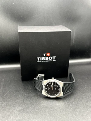 Tissot PRX Powermatic 80 40mm schwarz Automatik mit Leder- & Kautschukarmband - Bild 1 von 4