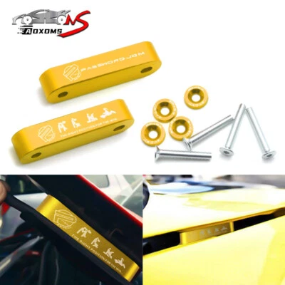 Kit elevador espaciador de ventilación de capó de aluminio JDM para Honda Civic Acura dorado Foto 1 de 4
