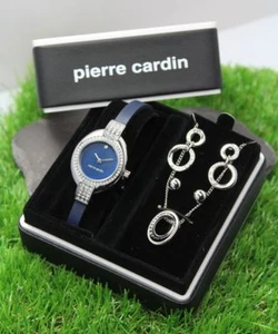 SET PIERRE CARDIN CON RELOJ, COLLAR Y PENDIENTES EN AZUL - Imagen 1 de 8