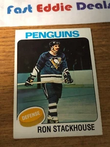 TOPPS NHL HOCKEY 1975-76 RON STACKHOUSE CARD 111 PITTSBURGH PENGUINS EXCELLENT - Picture 1 of 2