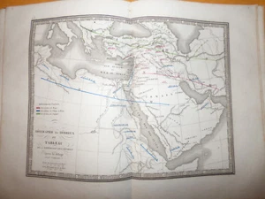 1837 carte originale MONIN : geographie des hebreux tableaux dispersion  peuples - Imagen 1 de 1