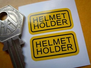 Helmet Holder Classic Japanese Motorbike Bike Stickers 30mm x 15mm Pair  - Picture 1 of 1