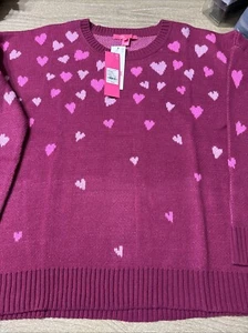 Lilly Pulitzer EXTRA LARGE VALENTINES Hearts Elizabelle Ombré SWEATER NWT - Picture 1 of 5