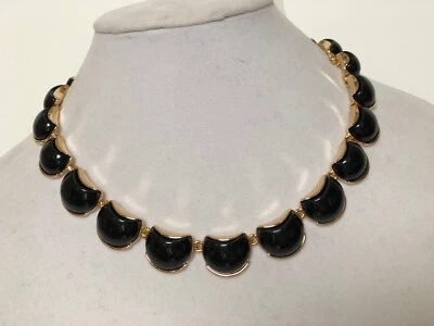 Collar Kenneth Jay Lane Piedras Resina Negra Tono Dorado $300 Nuevo Foto 1 de 4