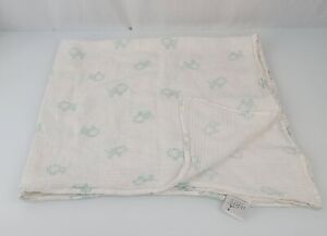 Aden + Anais Teal Green Lion Receiving Muslin Swaddle Infant Baby Blanket