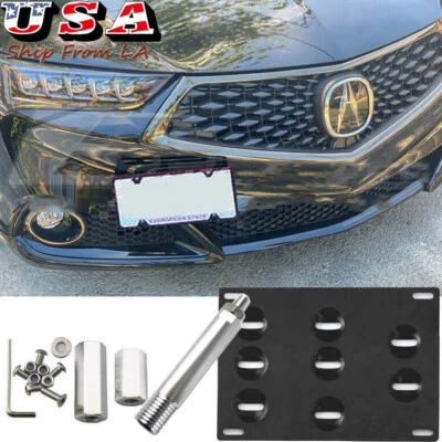 Front Tow Hook License Plate Mounting Bracket For 2015-2019 Acura TLX Honda Fit - Image 1 of 4