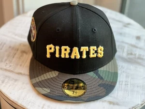 New Era Roberto Clemente Pittsburgh Pirates Camo Brim Fitted Hat Size 7.5 - Picture 1 of 5