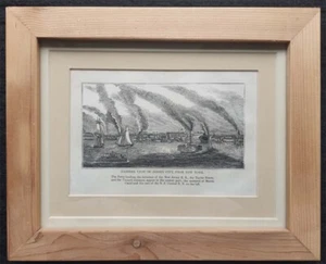 Charming framed 1800s print of “Eastern View of Jersey City from New York” - Picture 1 of 2