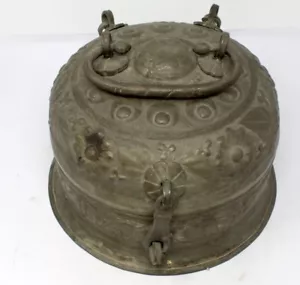 Ancient India Copper Hand Carved Islamic Rare Betel Nut Box Collectible - Picture 1 of 9