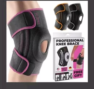 DR. BRACE Elite Kniebandage mit Seitenstabilisatoren & Patella Gel Pad grau Orng XXl - Bild 1 von 2